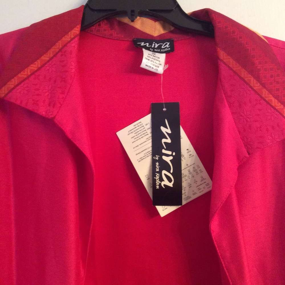 Beautiful Red 2X Open Front Jacket - Picture 2 of 3